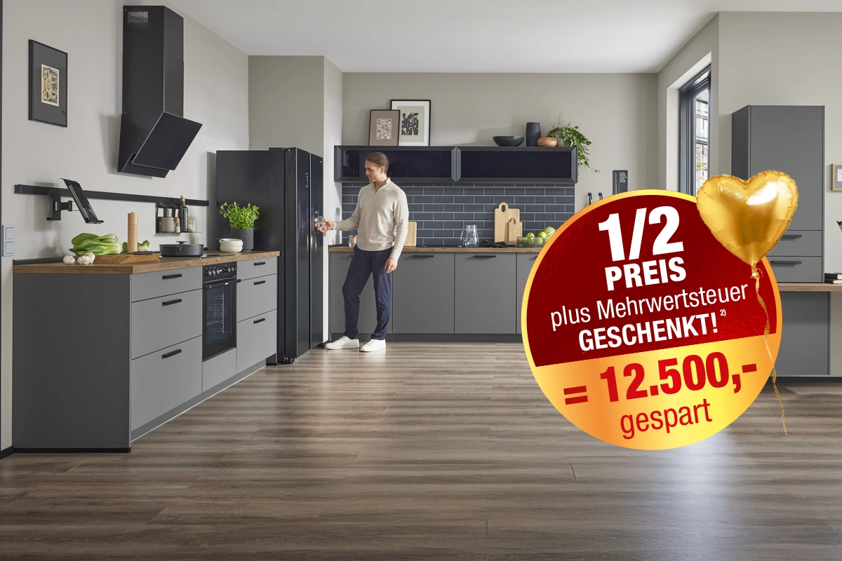 Culineo® Einbauküche C357 mit Homeoffice-Platz