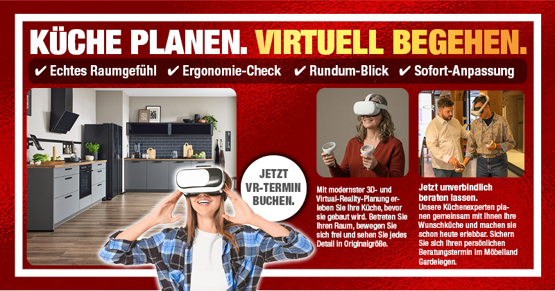 Küche planen und virtuell begehen beim Möbelland Gardelegen
