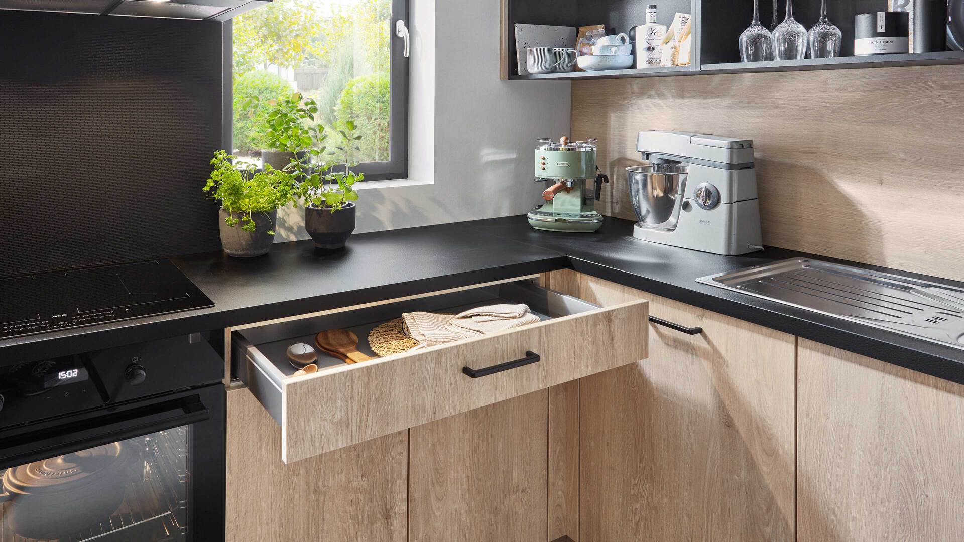 nobilia® Einbauküche Natura mit PROGRESS Elektrogeräten