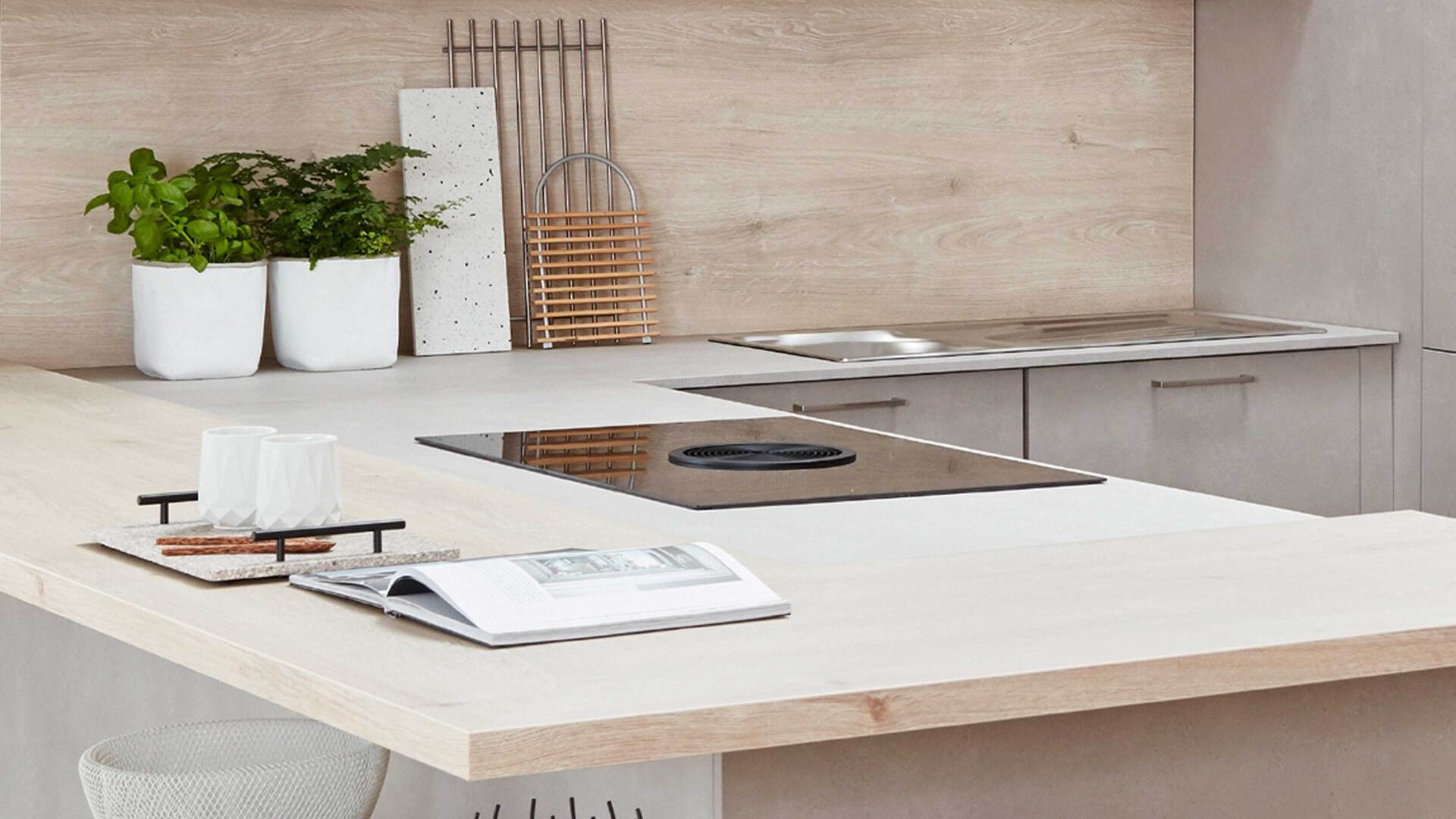 nobilia® Einbauküche Riva mit BORA Muldenlüfter