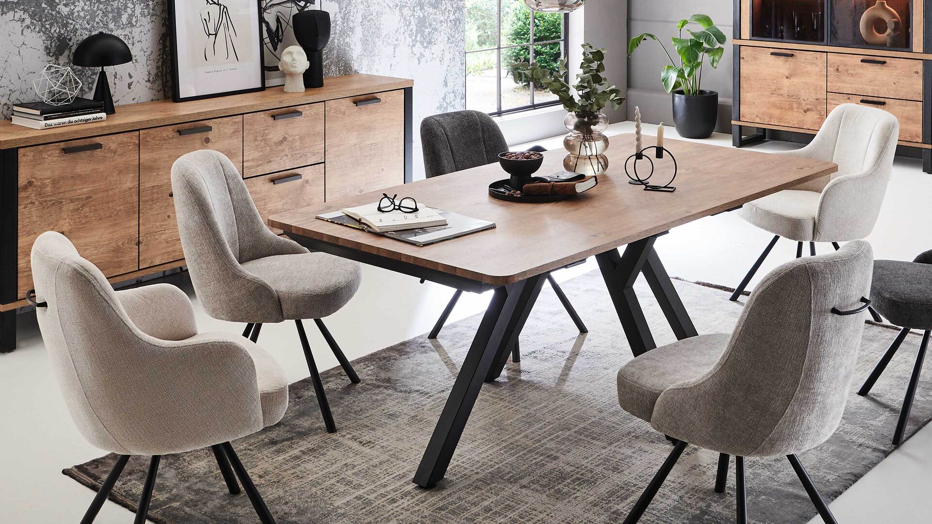 WOODS & TRENDS Esszimmer Serie Perth - Ausziehtisch