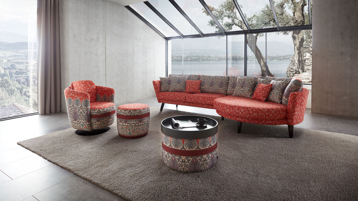 LIVORNO Sofa 2,5-Sitzer + Rundelement