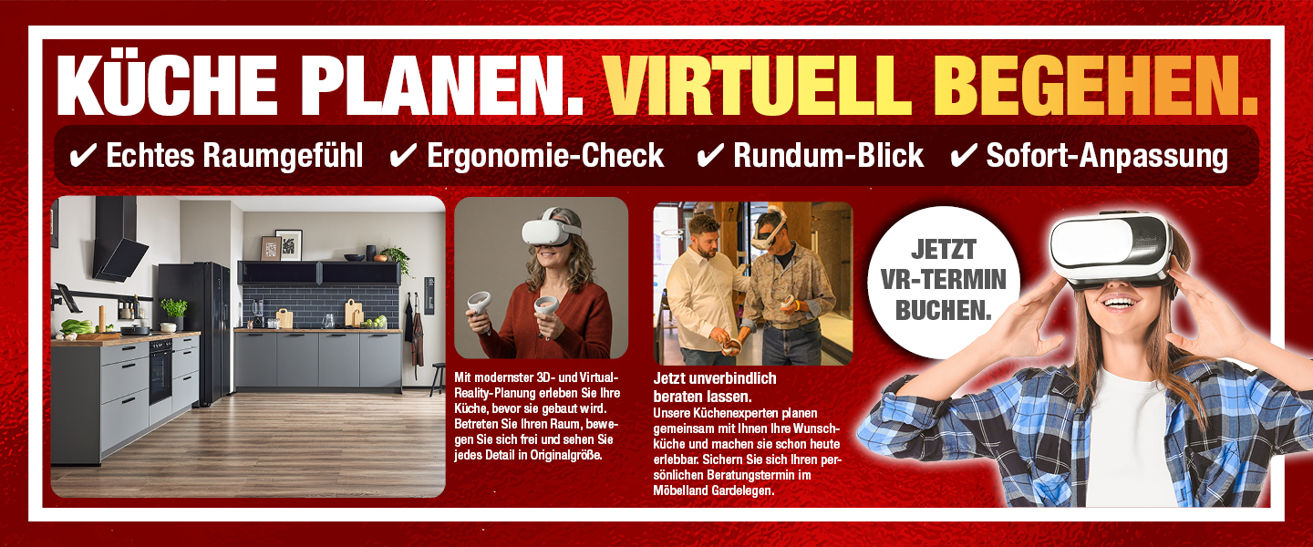 Küche planen und virtuell begehen beim Möbelland Gardelegen