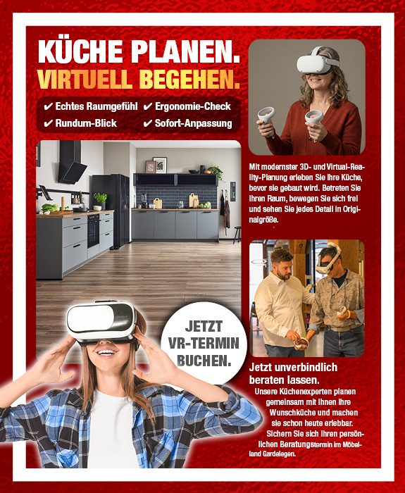 Küche planen und virtuell begehen beim Möbelland Gardelegen