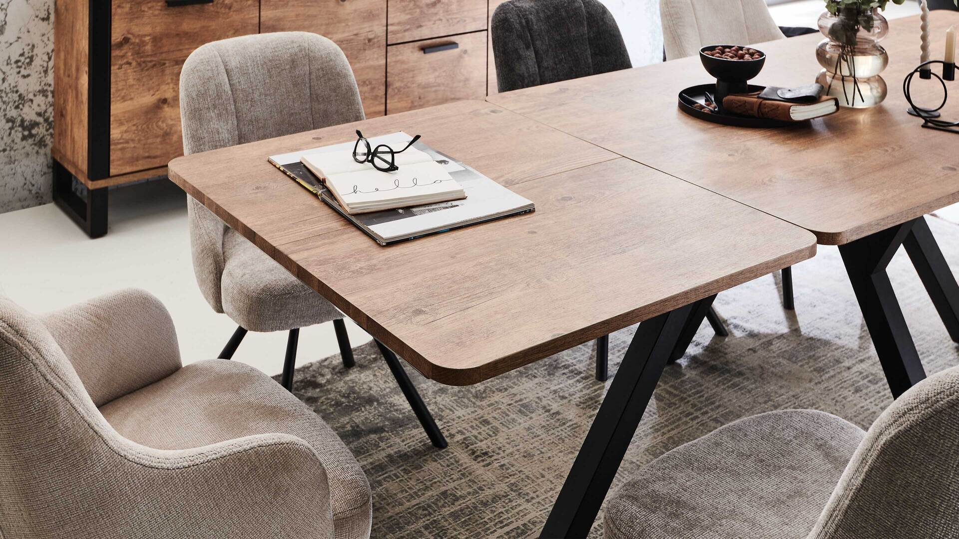 WOODS & TRENDS Esszimmer Serie Perth - Ausziehtisch