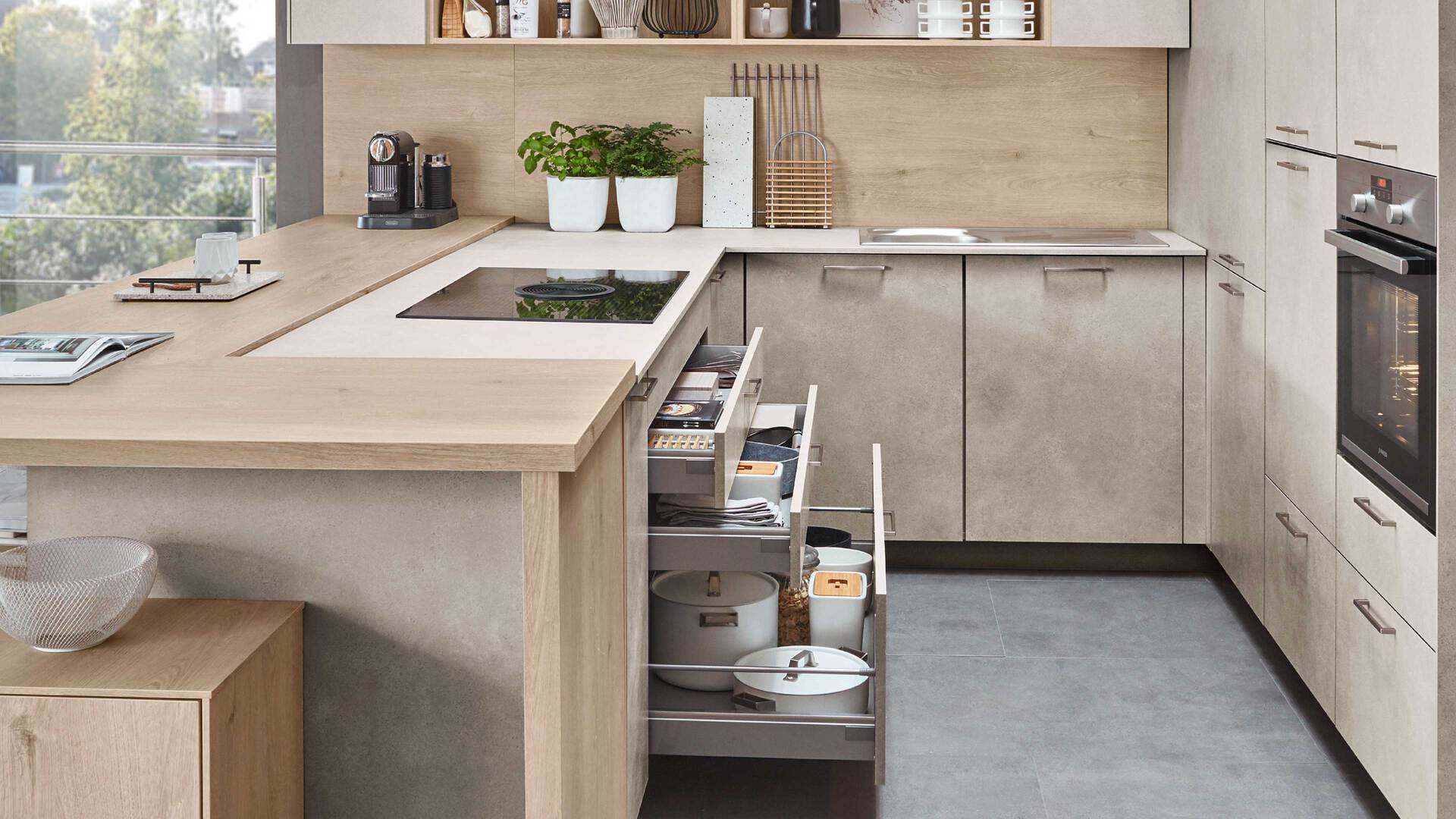 nobilia® Einbauküche Riva mit BORA Muldenlüfter