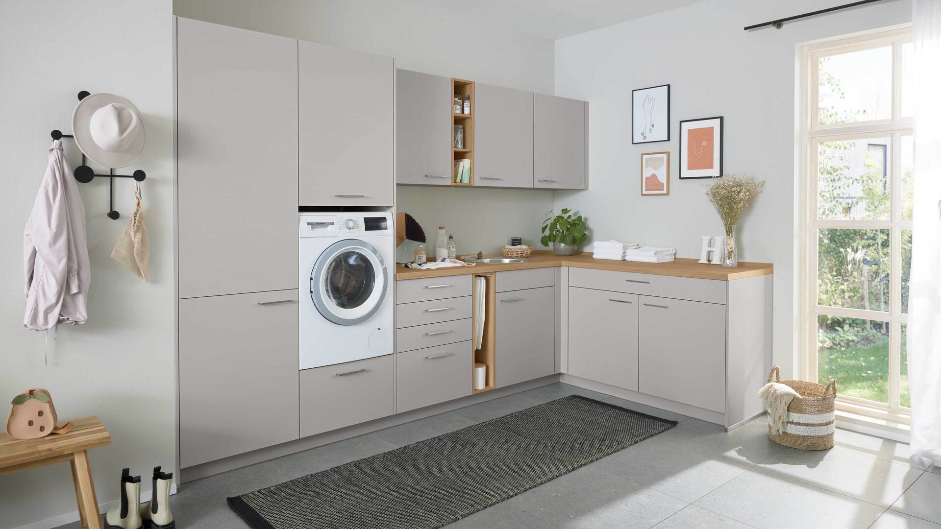 Culineo® Hauswirtschaftsraum C615 mit Edelstahlbecken