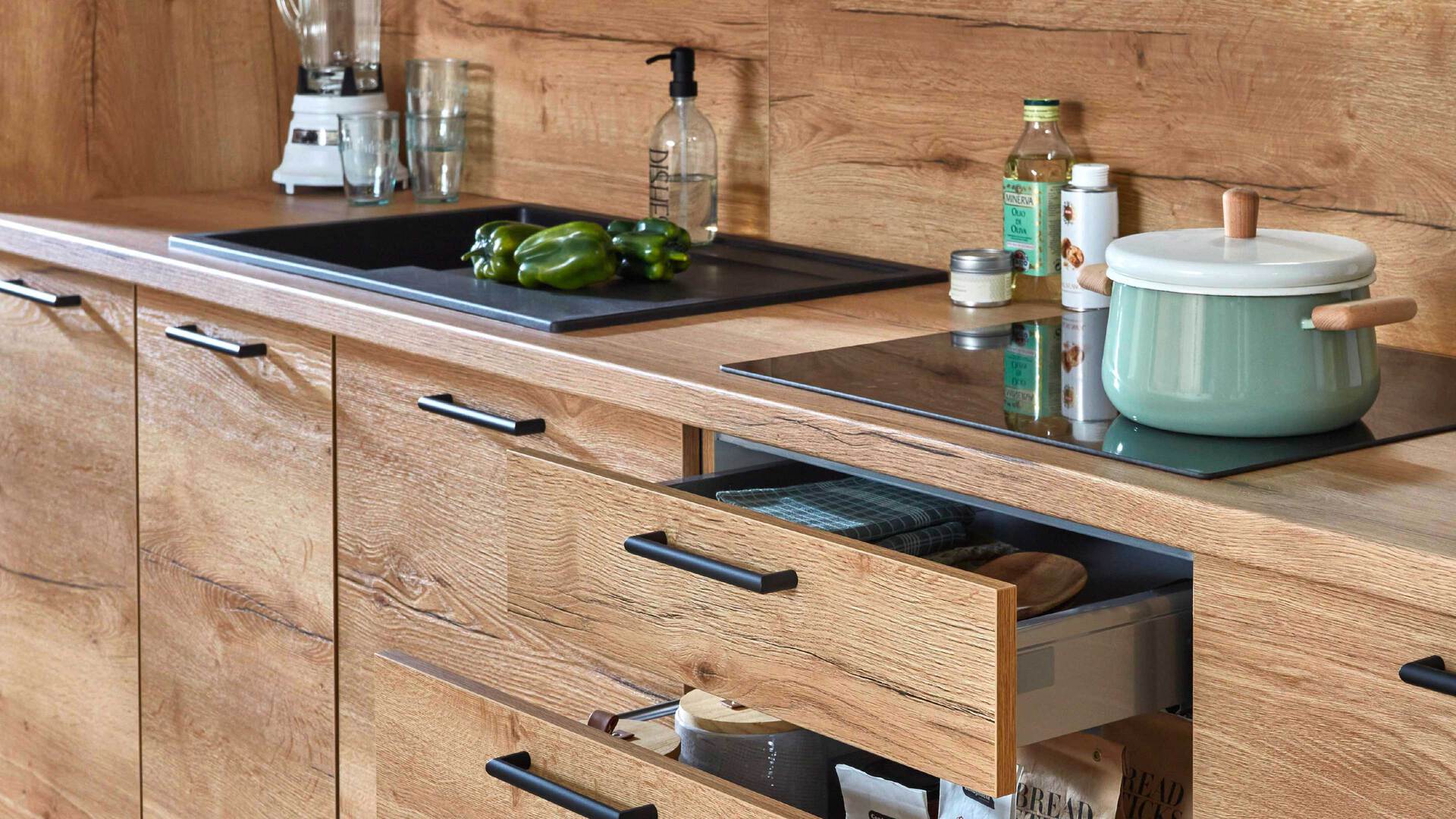 nobilia® Einbauküche Senso mit gorenje Elektrogeräten, z. B.  Kühlschrank