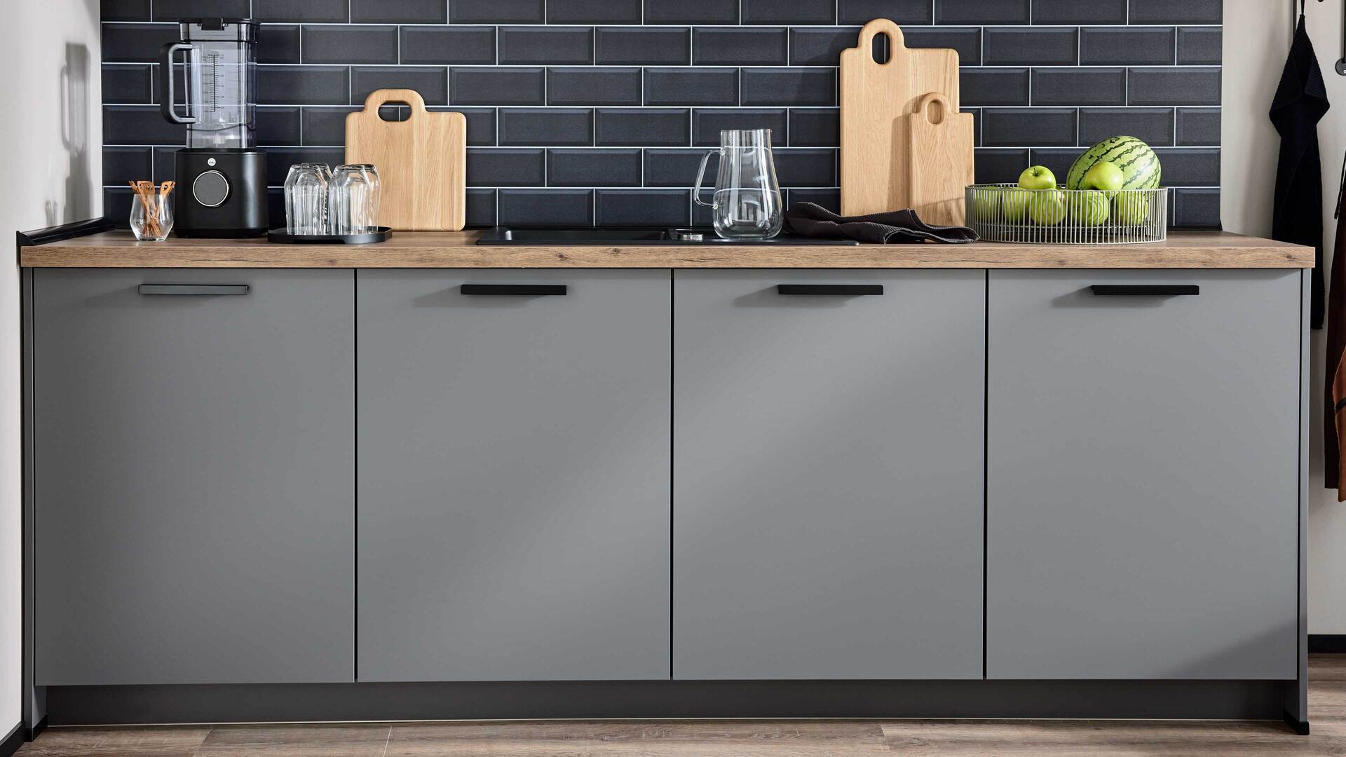 Culineo® Einbauküche C357 mit Homeoffice-Platz