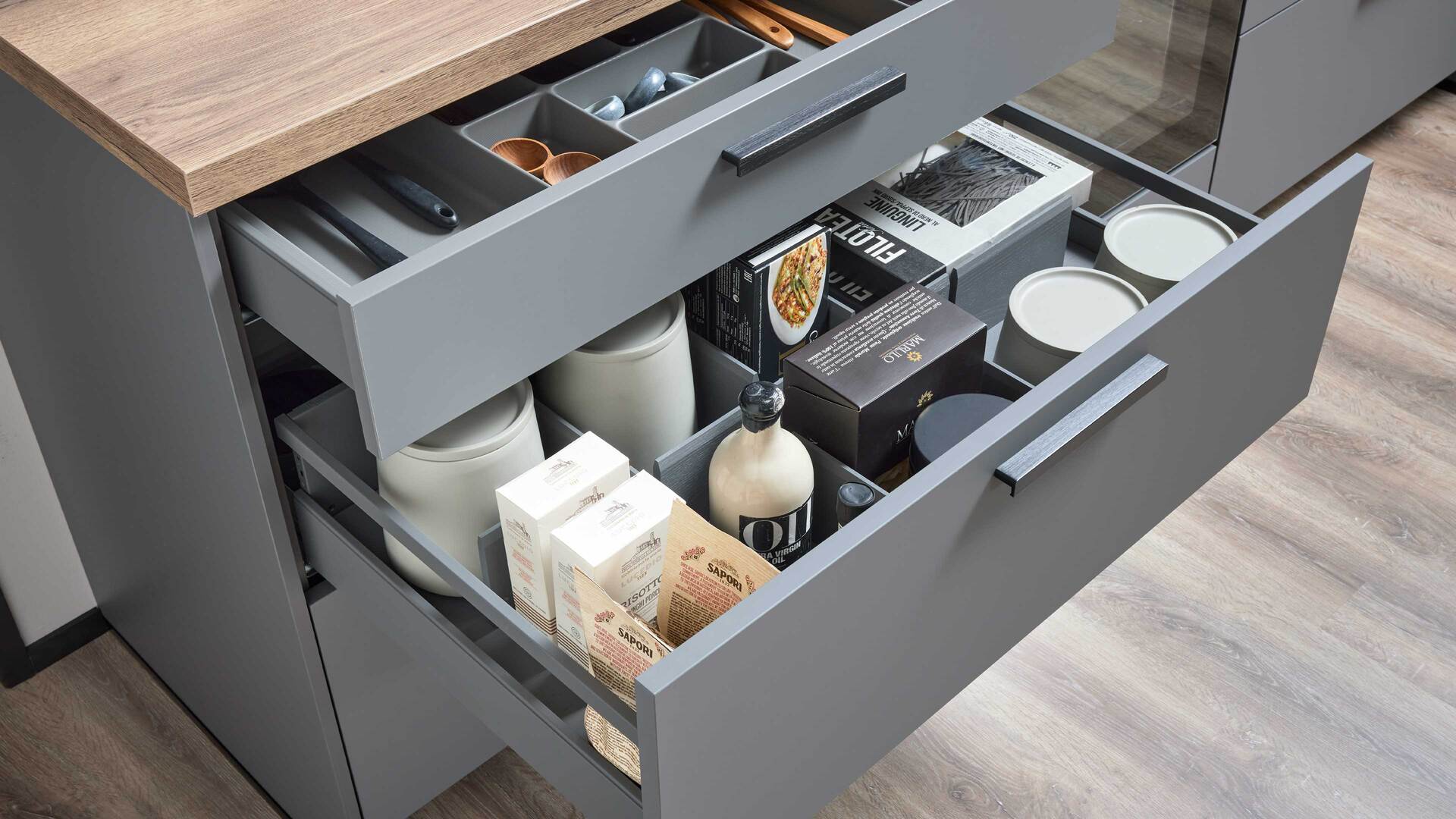 Culineo® Einbauküche C357 mit Homeoffice-Platz