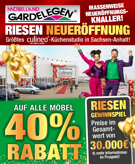 40% Rabatt auf alle Möbel